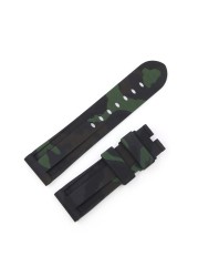 CARLYWET - Replacement watch strap, silicone rubber, waterproof, camo color, 24mm, wholesale, for Panerai Luminor