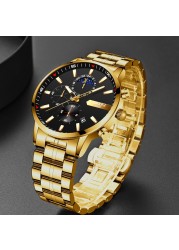 NIBOSI 2021 - Blue Men's Watch, Luxury Sports Chronograph, Quartz, Water Resistant