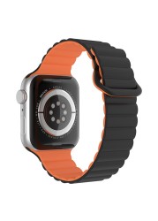 Soft Silicone Magnetic Band For Apple Watch 5 4 3 6 7 41 45mm Rubber Wristbands For iWatch SE Series 44 40 42mm 38mm Sport Loop