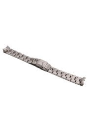 Rolamy 22mm Top Luxury 316 Steel Solid Curved End Solid Links Replacement Watch Band Strap Bracelet Double Push Clasp For Seiko