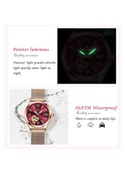 Swiss Brand POEDAGAR 2022 Fashion Women's Watch Stainless Steel Mesh Rose Gold Luxury Waterproof Luminous Ladies Quartz Watches