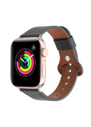 Fashion Thin Leather Band for Apple Watch 38 42mm 40 44mm Pin Watch Band for iWatch Series 6 5 4 3 2 1 SE Replacement Strap