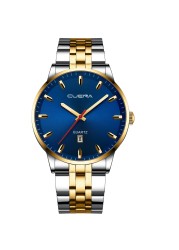 CUENA Men's Watch Luxury Stainless Steel Quartz Wristwatches Casual Sports Waterproof Date Watch relogios masculino