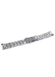 Carly Wet 22mm Sliver All Brush Stainless Steel Wrist Watch Band Replacement Metal Watchband Bracelet Double Push Clasp For Seiko