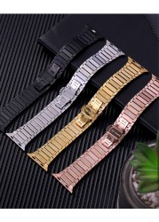 Watchbands for apple watch korea 6 5 7 band 45mm 44mm 41mm 40mm pulseira stainless steel bracelet for iwatch SE 42mm 38mm strap