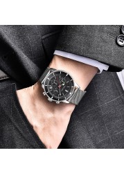 Men's Watch Automatic Date Japanese Watch Movement Quartz Watches 30M Waterproof Wristwatches Chronograph Watch Relogio Masculino