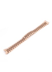 CARLYWET - 20mm Stainless Steel Wrist Watch Band, Silver-tone, Rose Gold, Curved Screw Link, 316L