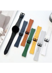 leather band for samsung galaxy watch 4 classic 46mm 42mm 44mm 40mm smartwatch strap no gaps bracelet correa galaxy watch 4 strap