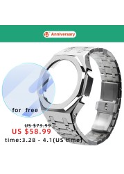 3rd Generation GA2100 Metal Bezel Watches Stainless Steel Bracelet 316L Casioak Modified Giraland Octagonal Strap