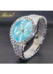 Relogio Masculino Luxury Original Diamond Watch for Male Unique Blue Dial Couple Watches Calendar Waterproof Quartz Watches