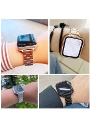 metal strap for apple watch band 44mm 40mm 38mm 42mm smartwatch watchband bracelet korea iwatch series 7 6 5 4 3 se 45mm 41mm