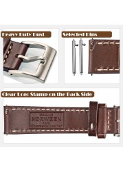 High Quality Horween Genuine Leather Straps Brown Soft Wrap Handmade Horse Leather Watch Strap 18mm 20mm 22mm