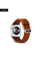 URVOI Strap for Apple Watch Series 7 6 SE 5 4 3 41 45mm Genuine Swift Leather Loop for iWatch Wristwatches Classic Pin Buckle Handmade