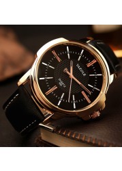 Casual Men's Watch Simple Business Style Leather Strap Watches For Men Sports Waterproof Quartz Wristwatch relogio masculino