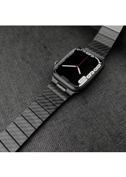 Carbon Fiber Strap for iWatch Series 7 6 SE 5 4 for Apple Watch Band 45mm 41mm 44mm 40mm 42mm 38mm Surface Watchbands