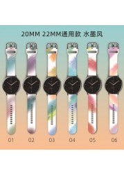 20mm 22mm Gradient Band For Samsung Galaxy Watch 4/Classic/46mm/42mm/Active 2 Gear S3/S2 Silicone Bracelet Huawei GT/2/GT2/3 Pro