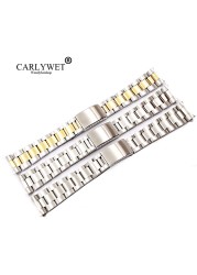 CARLYWET - Stainless steel watch band, 19 20 mm, high quality, silver and gold tone, 316L, strap for Oyster rolseiko