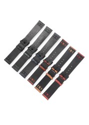 20mm 22mm Leather Watch Strap For Samsung Galaxy Watch 4 42mm 46mm Huawei Watch GT Black Buckle Wrist Watch Strap Bracelet