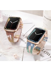 Color Changes Shiny Gel Bracelet for Apple Watch Band 41 45mm 38 42mm 40 44mm Women Bling Silicone Strap for iwatch 7 6 5 4 3