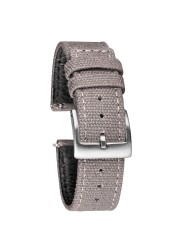 Hemsut Fabric Watch Bands Quick Release Gray Two Pieces Fabric Watch Straps Heavy Buckle 18mm 20mm 22mm