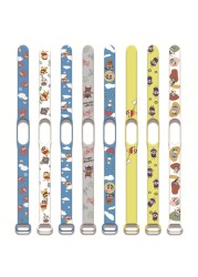 Chalk Shin Chan Strap For Xiaomi Mi Band Watch Band Graffiti Silicone Bracelet Replacement For Xiaomi Band 4 3 5 6 Wristband