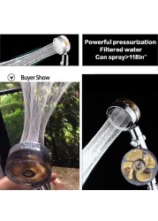 New Turbo Fan Shower Head Water Saving High Quality 360 Degree Pre-Flow With Extended Rainfall Shower Head Fan With Stand