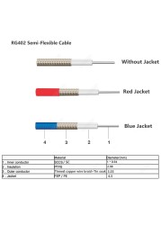 Semi Flexible RG402 Cable Red Color 50 Ohm High Frequency Test Cable RF Coaxial Cable Pigtail Jumper 0.5m 1m 5m 10m Bevotop