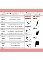 10pcs Wire diameter 0.8mm 3/6/9 coil spring steel V-spring torsion small springs torsion hairpin spring 180/120/90/60 degree
