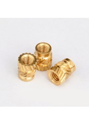 200pcs M3 M3*5.7-OD4.6 Knurled Brass Thread Insert Nut Heat Embed Female Parts Pressed Fit In Holes For 3D Printing Supplies