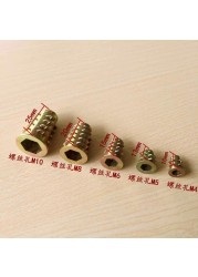 20pcs M4 M5 M6 M8 M10 Zinc Alloy Thread for Wood Insert Nut Flange Hex Drive Head Furniture Nuts