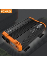 FCHAO 6000W Pure Sine Wave Inverter 12V 24V to 220V 110V Power Converter LCD Display Voltage Converter Car Accessories UPS