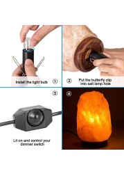 Himalayan Salt Lamp Cord With Dimmer Switch E14 Lamp Base Hanglamp Light Bulb Holder Socket EU Plug 1.8m Power Cord Cable Black