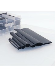 625pcs Black Boxed Heat Shrinkable 2:1 Electronic Connection Kit Insulated Polyolefin Sheathed Shrink Cables And Tube Cables