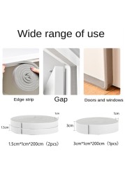 2 Rolls Door Window Strips Sound Insulation Protective Window Door Foam Back Noise Insulation Tape Excluded Dust Sealant