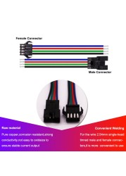 JST LED Connectors 2/3/4/5/6 Pin Extension Cable SM Male Female Wires for 3528 5050 RGB RGBW RGBWW LED Strip Light