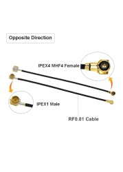 5pcs U.fl IPEX1 Male to IPEX4 MHF4 Female Connector RF0.81 RF Coaxial Cable Pigtail WiFi Antenna Extension Cord Jumper Adapter