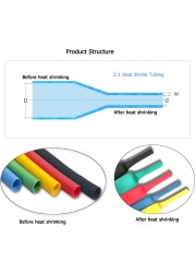 168pcs/pack Thermoresistant Tube Heat Shrink Wrap Kit Shrin Tubing Assorted Size Wire Cable Insulation Sleeving Sleeve