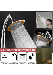 4/6 Inch Adjustable 2 Mode Shower Head Bathroom Handheld Spray Head Home High Pressure Large Rainfall Universal Shower Nozzle