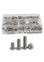 Hex Button Socket Head Cap Screw Nut Hexagon Metric Thread Machine Bolt Assortment Set 304 Stainless Steel M2 M3 M4 M5 M6