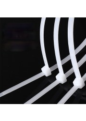 100-3000pcs White Black Self-Locking Nylon Tie Plastic Strapping Tie Wire For Fastening Wire Strap Tie Strapping