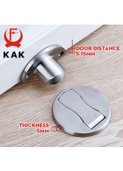 KAK-Magnetic Door Stop, 304 Stainless Steel Door Stop, Hidden Door Holders, Floor Screwless Door Stop Furniture Hardware