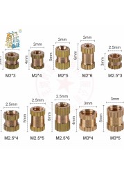 200/500pcs M2*L-3.5 M2.5*L-3.5 M3*L-4.2(OD) Injection Nut Brass Insert Knurling Nuts Knurling Kit for Electric