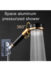 New Aluminum Handheld Bathroom Shower Head 360 Degree High Pressure Water Saving Massage Shower Head Nozzle Rain Covering Massage