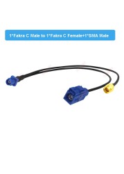 Fakra C Male to SMA Male and Fakra C Female Y Type GPS Adapter Fakra to SMA Splitter Navigation Cable GPS Antenna Extension Cord