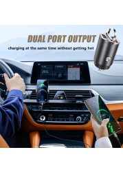 QCY Mini Car Charger 30W Metal Dual USB Car Charger 2 Alloy Flush Fit Car Adapter Fast Charging QC3.0 CR01