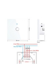 1pc Wall Touch Switch 1/2/3 Gang, EU Type WiFi Smart Glass Panel Switch Tuya App Remote Control, Work with Alexa Google Home