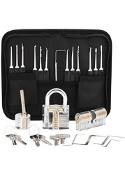 Locksmith Tools Set Clear Locking Practice Kit with Broken Wrench and Key Lock Removal Tool Kit and Padlock