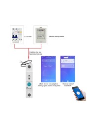 1P Din Rail WIFI Smart Energy Meter Energy Consumption KWh Meter Circuit Breaker Time Timer Switch Relay Voltmeter For Smart Home