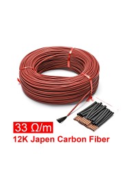 Carbon Fiber Heating Wire 10~100m Heating Cable 12K 33 Ohm/m