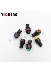 6pcs DS-211 DS-213 Push Button Switch 10mm Momentary/Self-Lock Round Button Switch DS211 DS213 Miniature